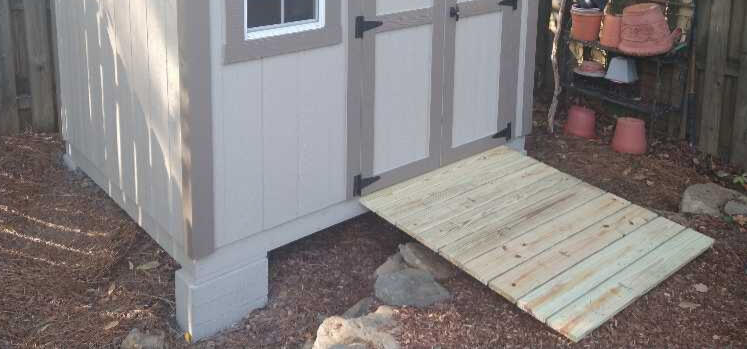 Ramp Ramp access on a shed